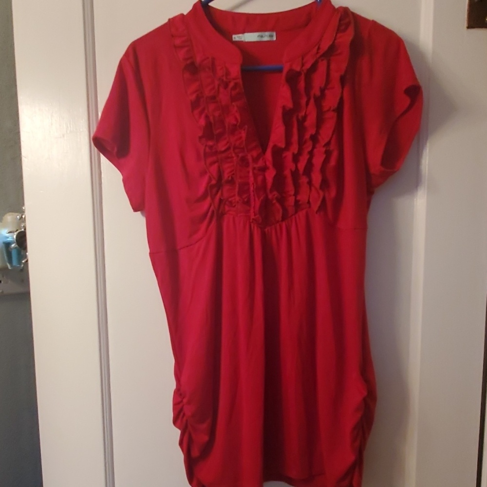 Ruffle neckline blouse